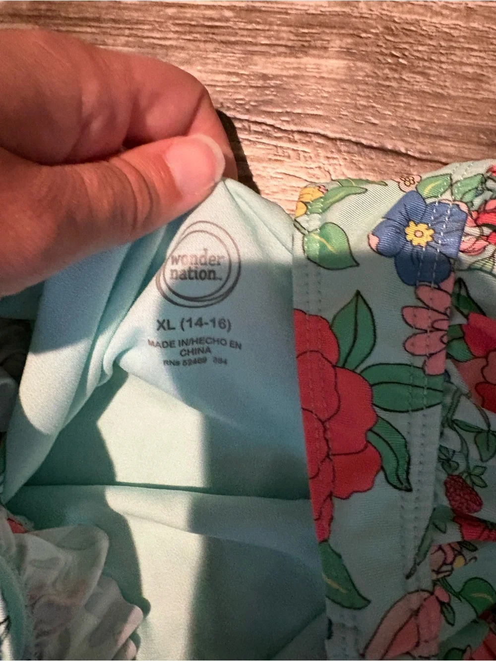 Wonder Nation Floral Ruffle One Piece Kids Size XL 14-16